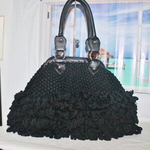 New JanJan Bags By Janet Jennings Handmade Peru Framed Alpaca Knit Bag Handbag